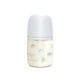 Suavinex Poetry – biberon din sticlă cu tetină din silicon albastru deschis, 120 ml