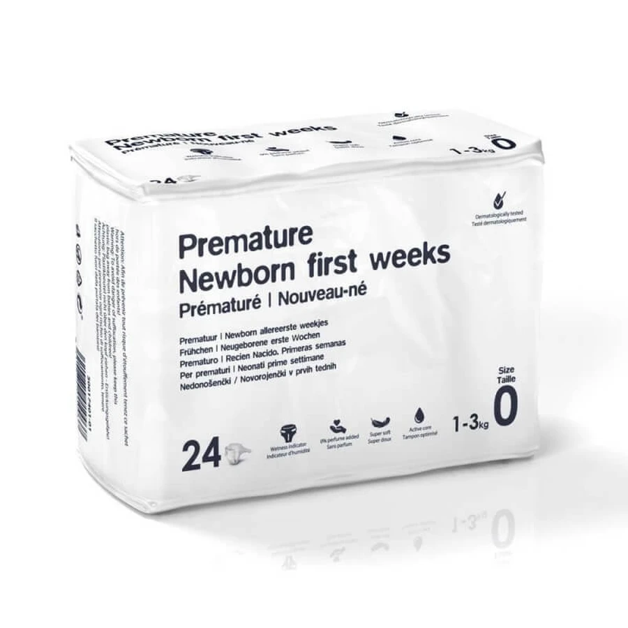 Bebe Cash Premium pentru prematuri – 24 de scutece pentru nou-născuți prematuri cu greutatea între 1 și 3 kg