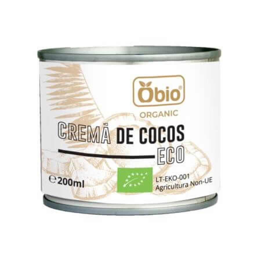 Crema de coco ecológica sin gluten, 200 ml, Obio