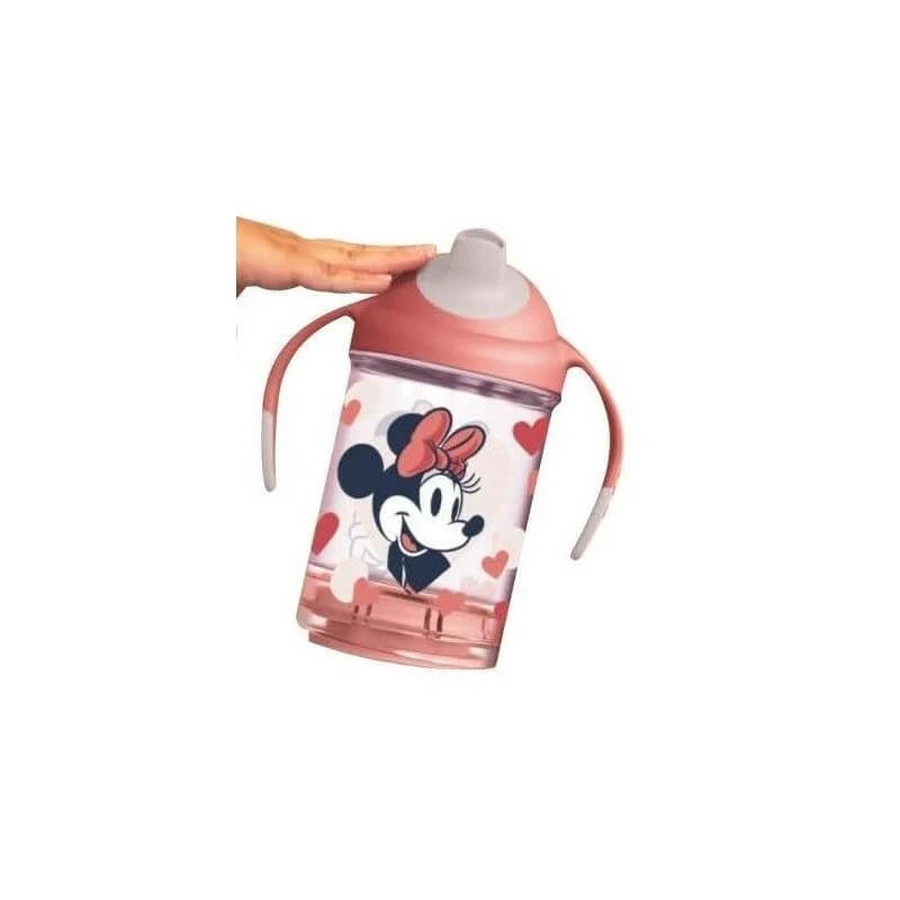 Disney Minnie Mouse – kubek treningowy zapobiegający rozlewaniu z miękkim ustnikiem i ergonomicznymi uchwytami, 240 ml: ceny i cechy