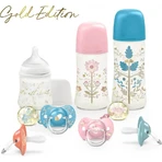 Suavinex Gold Edition 0-6 m - pacifier with a flat, symmetrical silicone nipple - light blue