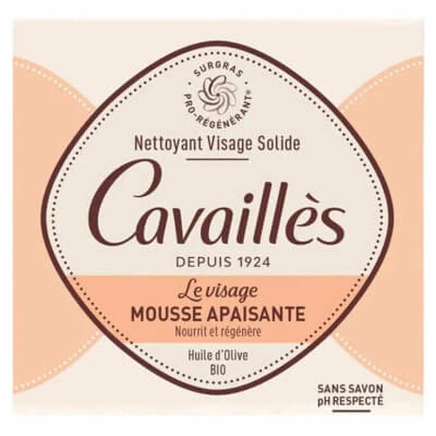 Cavaillès Detergente viso solido, schiuma lenitiva, 70 g