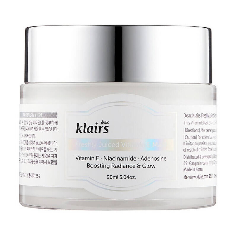 Crema mascarilla con vitamina E, 90 ml, Klairs