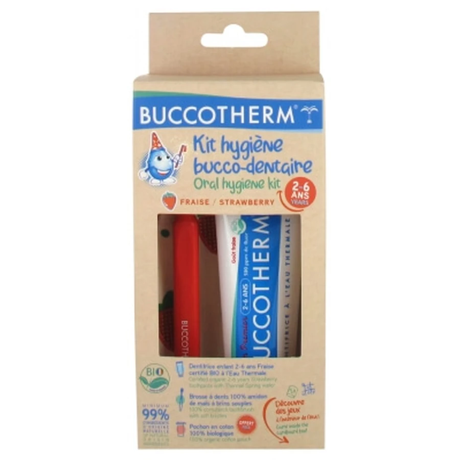 Buccotherm mondverzorgingsset, aardbei, voor kinderen van 2 tot en met 6 jaar