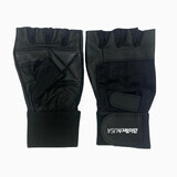 Guantes de entrenamiento con venda elástica, Talla L, Negro, BioTech USA