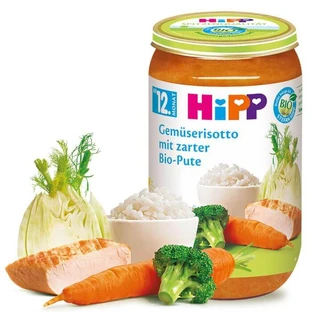 Menú Risotto con verduras y pavo, 250 g, Hipp
