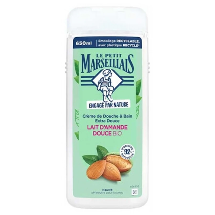 Le Petit Marseillais Cremă de duș și baie extra delicată cu lapte de migdale dulci ecologic 650 ml