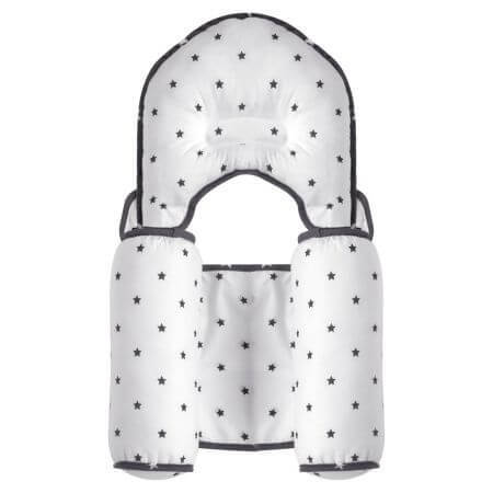 Positioner with anti-plagiocephaly cushion Grey Stars, Sevi Bebe