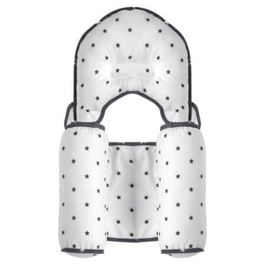 Positioner with anti-plagiocephaly cushion Grey Stars, Sevi Bebe