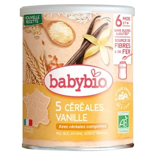 Babybio 5-granen met vanille, vanaf 6 maanden, biologisch, 220 g