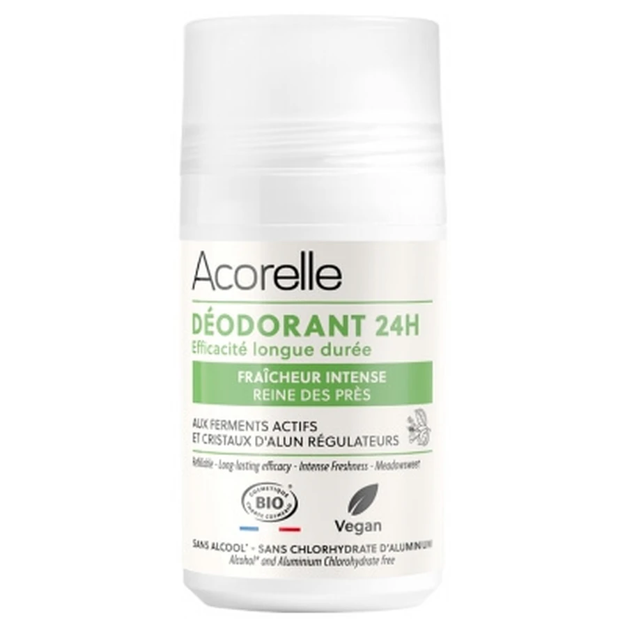 Acorelle Deodorant 24H Prospețime Intensă cu aplicator cu bilă, organic, 50 ml