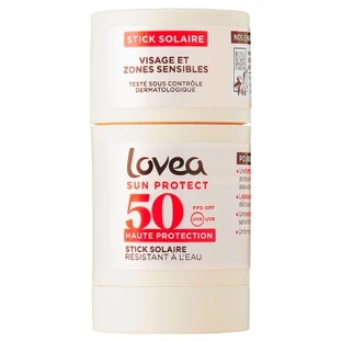 Lovea Sunscreen Stick for Face & Sensitive Areas with Monoï de Tahiti, High Protection SPF 50, 40 g