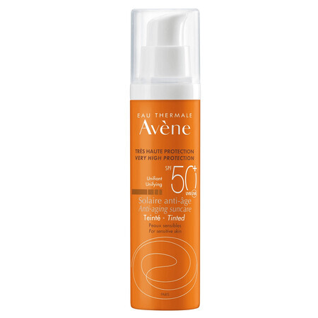 Crema nuantatoare anti-imbatranire pentru protectie solara SPF 50+, 50 ml,  Avene