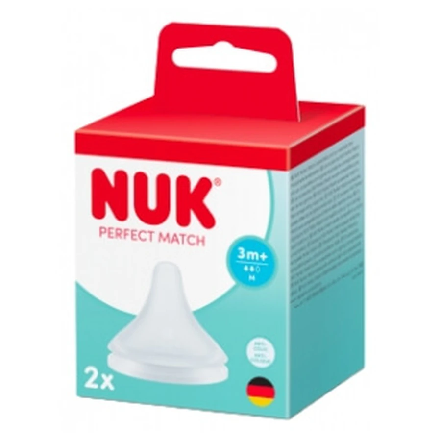 NUK Perfect Match 2 Silikon-Schnuller, M-Loch, gegen Koliken, ab 3 Monaten