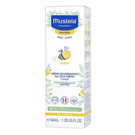 Crema nutritiva al Cold Cream para el cuidado diario del rostro, 40 ml, Mustela