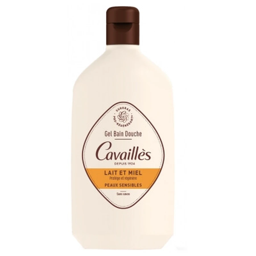 Cavaillès Gel de baie și duș pentru pielea sensibilă, cu lapte și miere, 400 ml