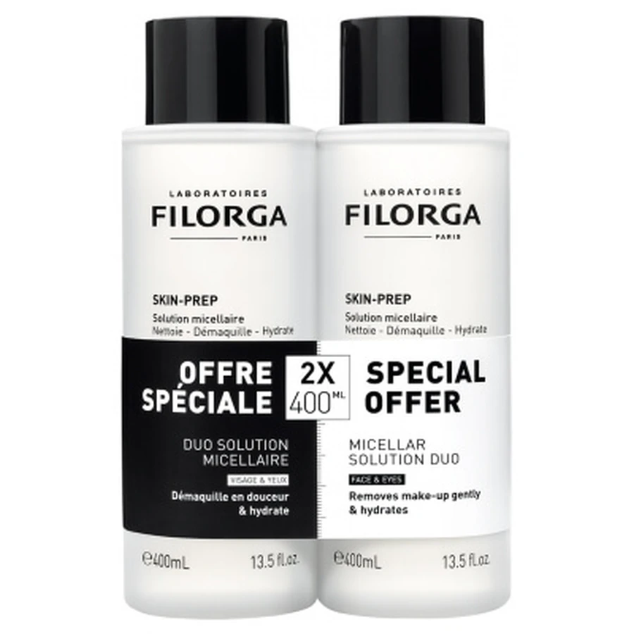 Solución micelar Filorga SKIN-PREP, paquete de 2 (400 ml cada una)
