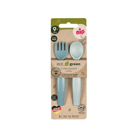 Eat Green babybestekset, lepel en vork, 9 maanden +, Nip