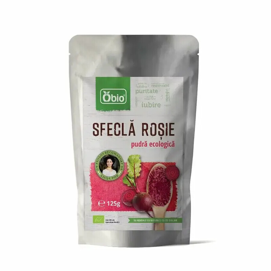 Remolacha roja ecológica en polvo, 125g, Obio