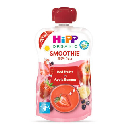 Smoothie con frutti rossi, mele e banane, 120 ml, Hipp