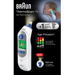 Termometro auricolare per bambini ThermoScan7+ con Age Precision, 1 pezzo, Braun