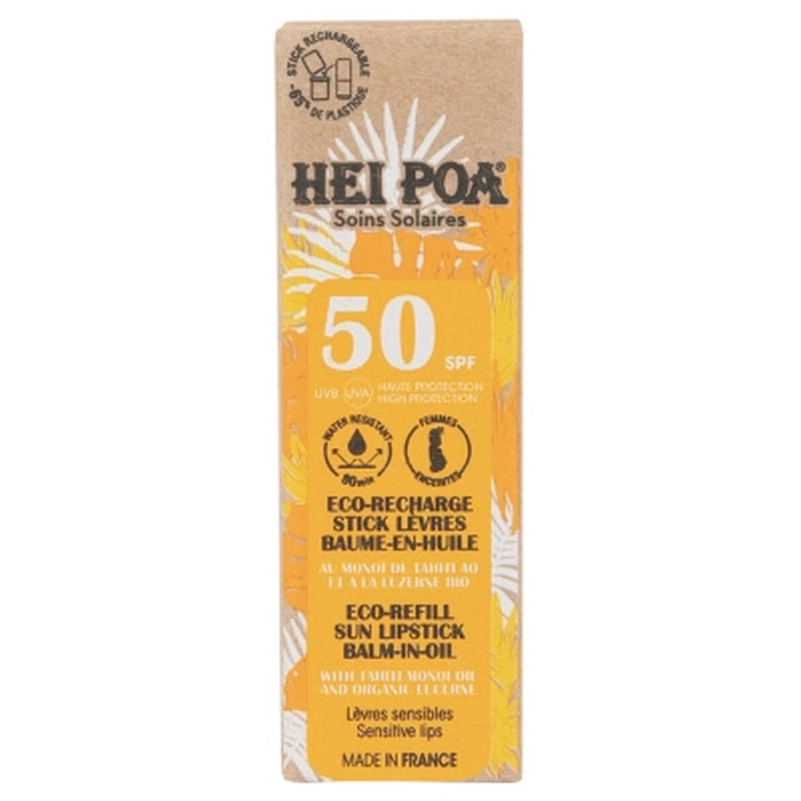 Bálsamo labial Hei Poa SPF 50, recambio ecológico, 4 g