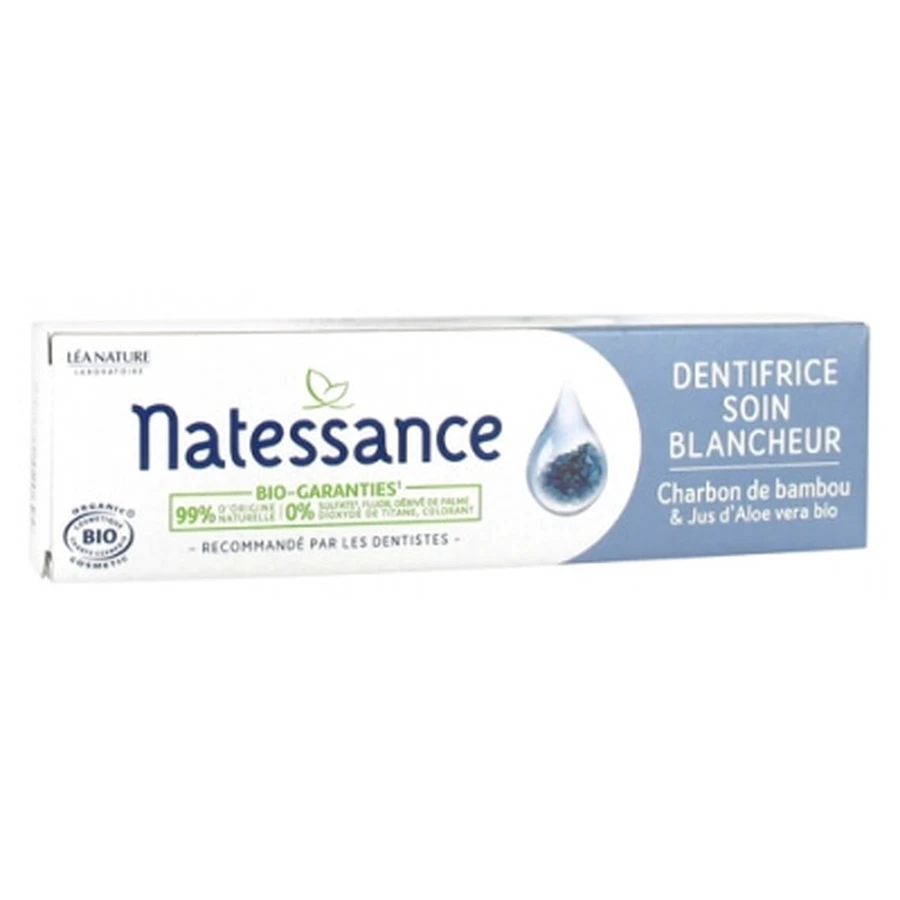 Natessance Pastă de dinți pentru albire cu cărbune de bambus organic 75 ml