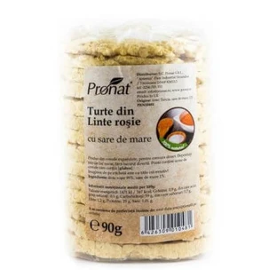 Turte din linte rosie cu sare de mare, 90 gr, Pronat