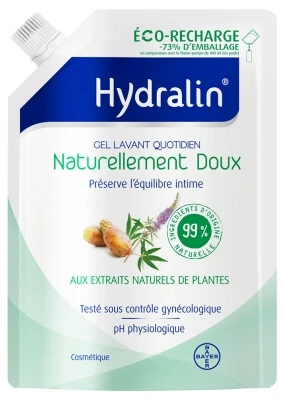 Hydralin Gel limpiador diario naturalmente suave, recambio ecológico, 400 ml