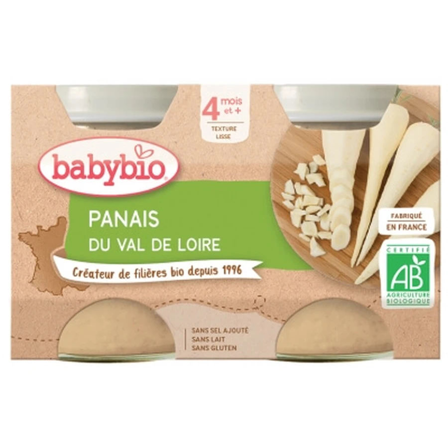 Babybio Panais 4 Mois et + Bio 2 Pots de 130 g