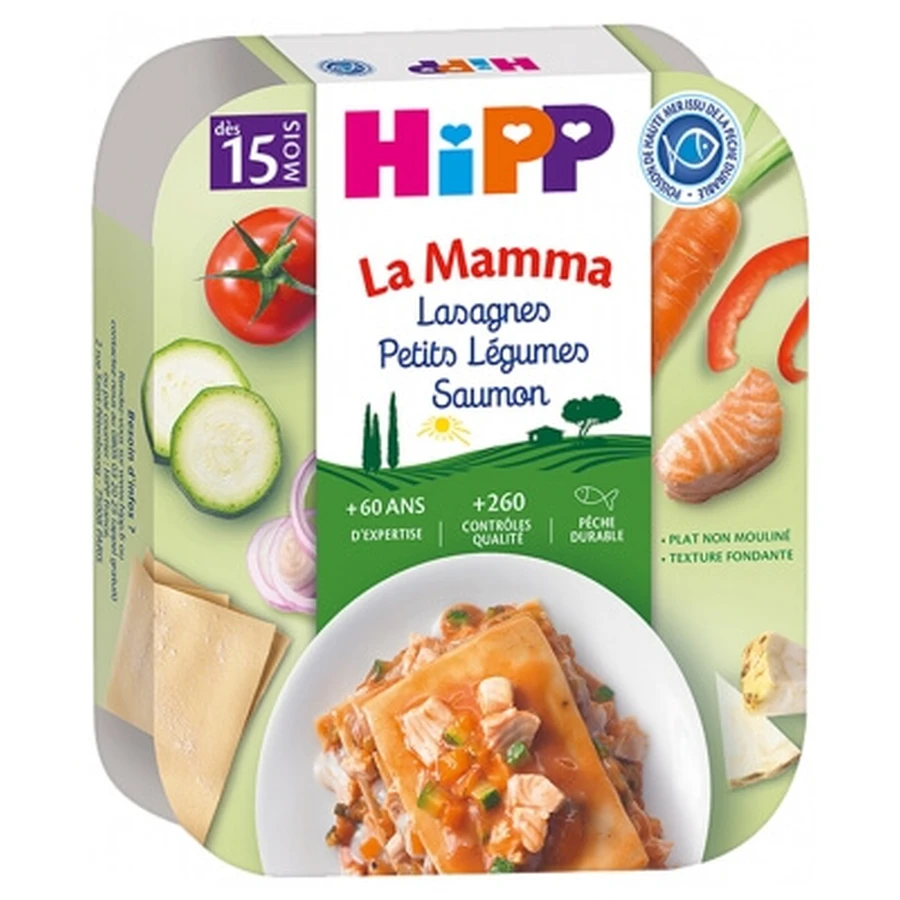 HiPP La Mamma Lasagne met groenten voor baby’s en zalm, vanaf 15 maanden, 250 g