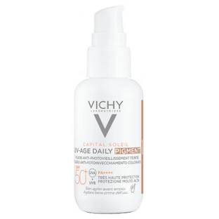 Vichy Capital Soleil UV-Age – codzienny fluid z filtrem przeciwsłonecznym SPF 50+ o barwie, przeciwdziałający fotostarzeniu, 40 ml