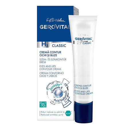 Gerovital H3 Classic crema contorno de ojos y labios, 15 ml, Farmec