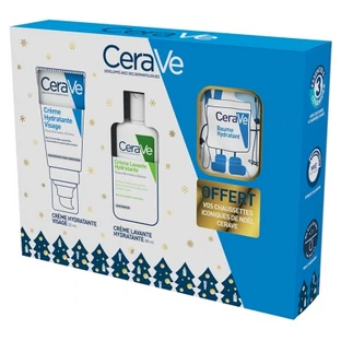 CeraVe Cremă hidratantă pentru față 52 ml + Cremă de curățare hidratantă 88 ml + Șosete cadou