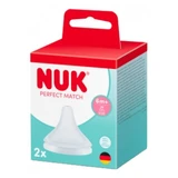 NUK Perfect Match 2 suzete cu orificiu de control al debitului, anti-colici, pentru 6 luni și peste