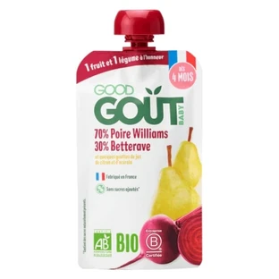 Good Goût: Pera Williams y remolacha, ecológico, para bebés a partir de 4 meses, 120 g