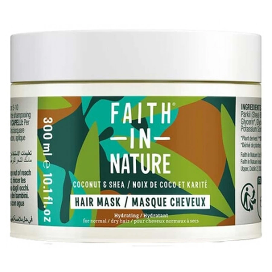Faith In Nature – maska do włosów z olejem kokosowym i masłem shea do włosów normalnych i suchych, 300 ml: ceny i cechy