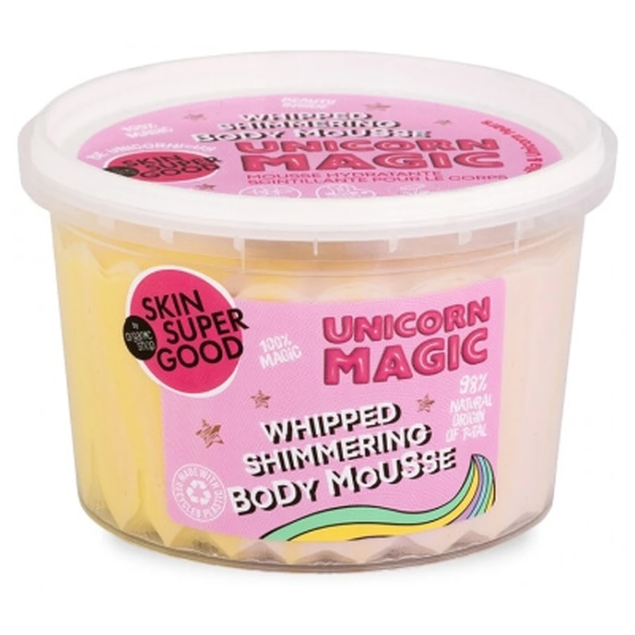 Organic Shop Spumă hidratantă strălucitoare pentru corp Unicorn Magic 250 ml