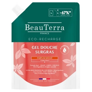 BeauTerra Gel Douche Surgras Monoï Éco-Recharge 1 L