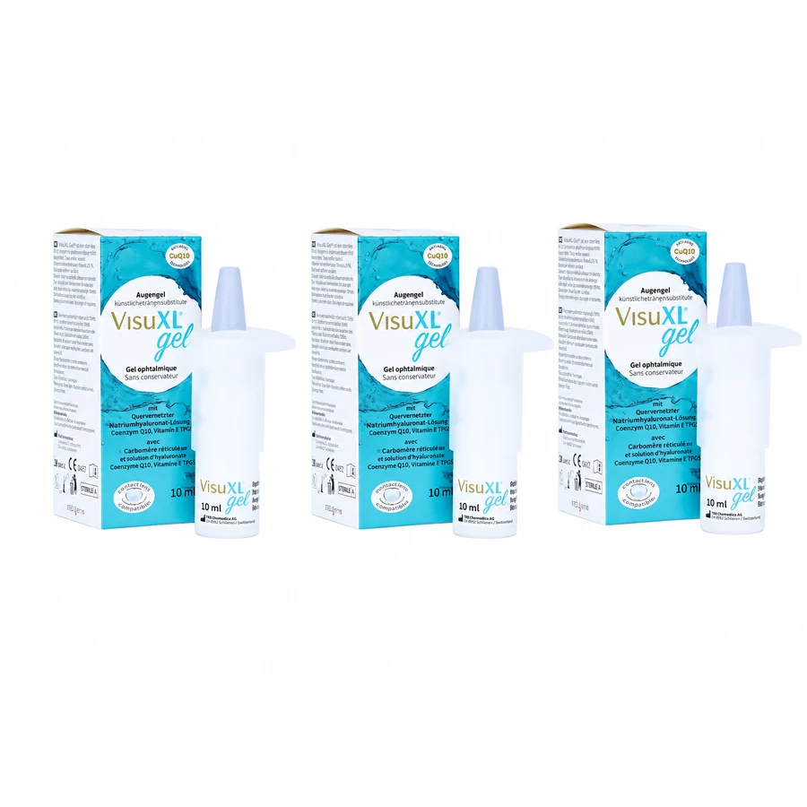 Gel pour les yeux Visuxl 3 x 10 ml