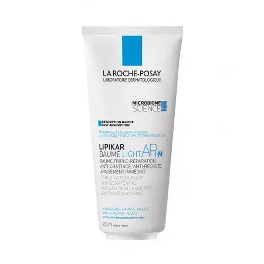 La Roche-Posay Lipikar Baume Light AP+M bálsamo de triple acción contra la sequedad cutánea, 200 ml