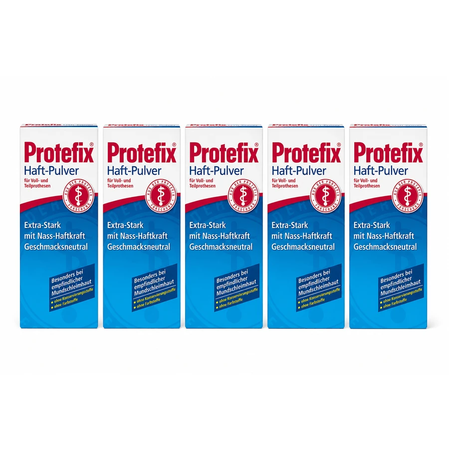 Polvere adesiva Protefix, 5 x 50 g