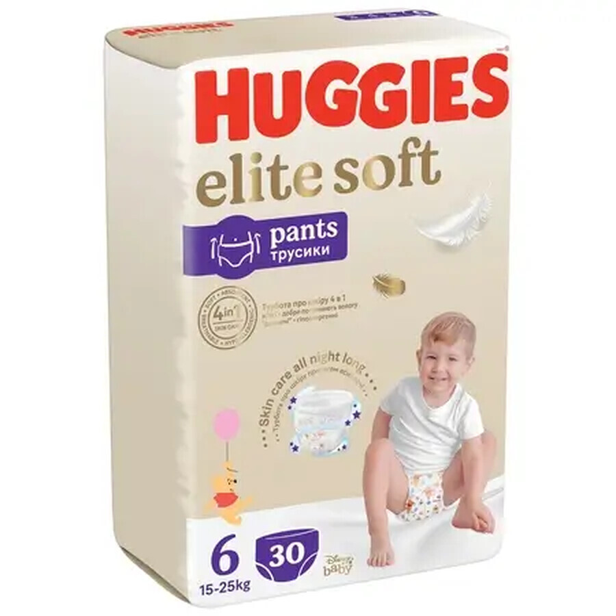 Pañal Elite Soft, No. 6, 15-25 kg, 30 pzs, Huggies