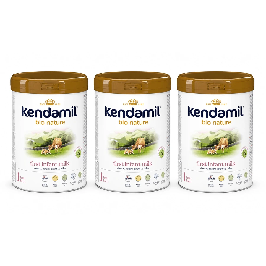 Kendamil Bio Nature, latte in polvere per neonati, fin dalla nascita, 3x800 g