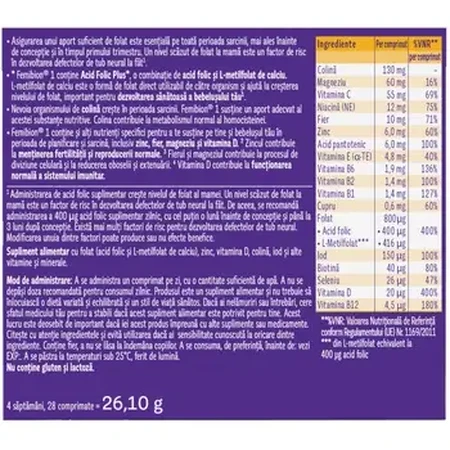 Femibion ​​​​1 Per l'inizio della gravidanza 3x28 compresse