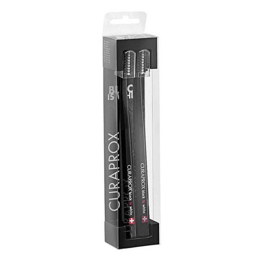 Black IS White-tandenborstelset, zwart/zwart, 2-pack