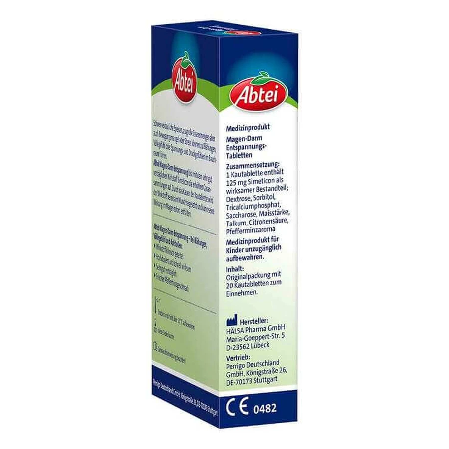 Abtei – środek łagodzący dolegliwości żołądkowo-jelitowe, 20 tabletek do żucia: ceny i cechy