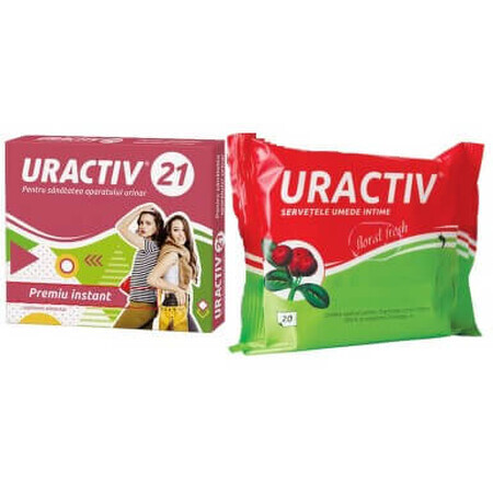 Uractiv 21 x 21cps + Wet Wipes GIFT