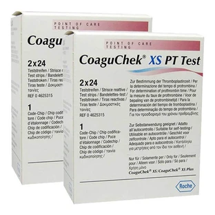 Test Coaguchek XS PT, 2 boîtes de 48 bandelettes réactives
