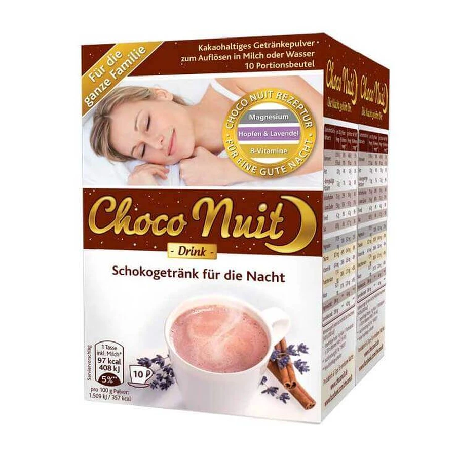 Choco Nuit - Preparato per bevanda al cioccolato "Good Night", 10 bustine